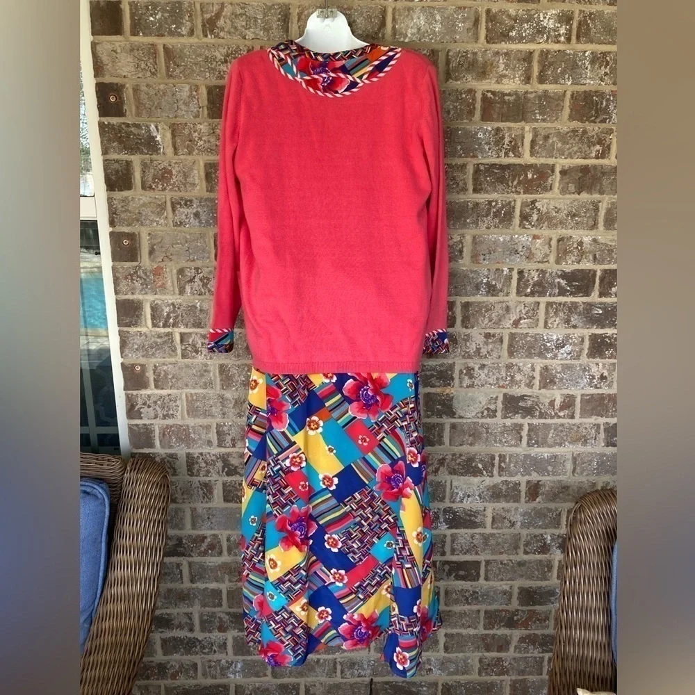Koos of Course 3 piece outfit Vintage skirt cardigan tee shirt Small Medium - Picture 7 of 16
